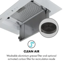 Klarstein Hektor Brilliant Edition Lüfterbaustein ,52 Cm ,max. Abluftleistung 506 M³/h ,EEK: C ,3 Stufen ,Nachlüftungstimer ,LED-Panel: 6500 K ,Touch-Panel ,Dunstabzugshaube ,Einbau-Haube ,Sicherheitsglas ,weiß -Smart Kitchen Store 294c71b8b4aff835fbabc4b4480cff4d