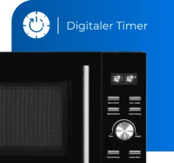 Exquisit Mikrowelle MW8023-F-240DIG Schwarz | 750 Watt | 1000 Watt Grill | Timer | Auftaufunktion -Smart Kitchen Store 2cafb46e33283aa2bdac44c30cf44ce5