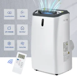 Merax 4in1 Mobile Klimagerät 12000 BTU Klimaanlage Mit Fernbedienung Und APP-Steuerung (WiFi), Klimaanlage Mit Ventilationsfunktion + Kühlen + 24h-Timer Für Räume Bis 100 M³[EEK A] -Smart Kitchen Store 2d5ee0df93def54d4f8878dfd82384f5