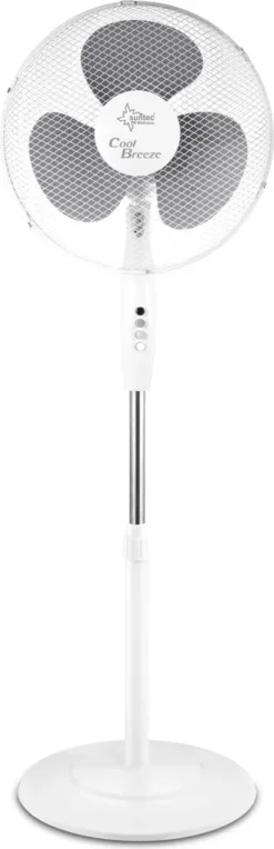 SUNTEC Ventilator Leise | Stand Standventilator CoolBreeze 4000 | Leise 40 Cm Durchmesser, 50 Watt | Fan Windmaschine Weiss | Für Bett, Schlafzimmer, Büro, Wohnung, Terrasse