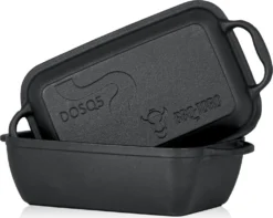 BBQ-Toro Gusseiserner Bräter Mit Deckel 4,5 Liter | 2in1 Gusseisenpfanne + Schmortopf, Gussbräter