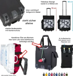 Trolley Einkaufstrolley Einkaufsroller Alessandro Pro Shopper Mit Stabilem Stand Einkaufstrolly Einkaufstasche Saunatrolley Trolly 38L 12894 Two Tone Grey Grau -Smart Kitchen Store 30785311ff23dfd222fd7cddd7321538