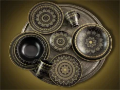 CreaTable 23588 Tafelservice Mandala Für 4 Personen, Steinzeug, Schwarz/gold (1 Set, 12-teilig) 14 CreaTable 23588 Tafelservice Mandala Für 4 Personen, Steinzeug, Schwarz/gold (1 Set, 12-teilig) -Smart Kitchen Store 30d526b6de395a8443e5b4edde69e605