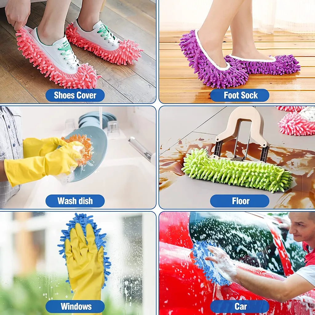 5 Paar Mop Hausschuhe Für Die Bodenreinigung, Waschbare Wiederverwendbare Mop Socken Faule Schuhe, Staub Haarreiniger, Wischmops 12 5 Paar Mop Hausschuhe Für Die Bodenreinigung, Waschbare Wiederverwendbare Mop Socken Faule Schuhe, Staub Haarreiniger, Wischmops – Bild 10