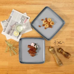 LOVECASA Tafelservice, 4-tlg Set Quadratische Speiseteller Aus Steingut, Flachteller, Frühstücksteller Für 4 Personen, Grau 17 LOVECASA Tafelservice, 4-tlg Set Quadratische Speiseteller Aus Steingut, Flachteller, Frühstücksteller Für 4 Personen, Grau -Smart Kitchen Store 323f8c14ef917b9435e5ac79b69e94cf