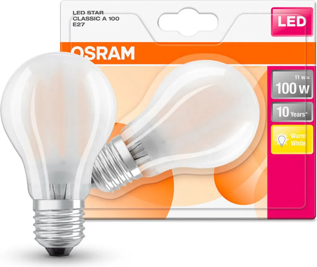 Osram LED Leuchtmittel Retrofit Star Classic E27 10W 2er-Pack Matt 10 Osram LED Leuchtmittel Retrofit Star Classic E27 10W 2er-Pack Matt – Bild 8