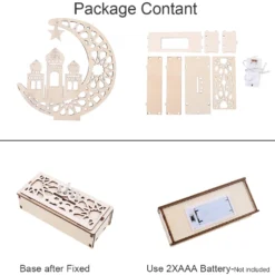 LED Holz Mond Lampe Nachtlicht Muslim Ramadan Eid Mubarak Deko Tischdekoration Dekoleuchten -Smart Kitchen Store 34a2041caced08c0e9d306482a6ec70e