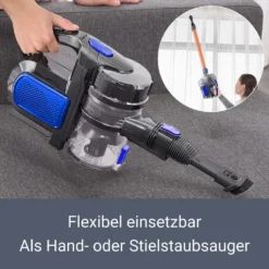 Juskys 2in1 Handstaubsauger & Akku Staubsauger - Beutellos & Kabellos – Bis 55 Min Laufzeit - Lithium-Ionen Akku, Wandhalterung & Ladestation – Blau -Smart Kitchen Store 34f5291a860dfdabcde42cc966102a05