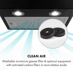 Klarstein Structura Inselabzugshaube , EEK: A , Abluft/Umluft , 3 Stufen , Luftumwälzung: 641 M³/h Max. , 41 X 35,5 Cm , LED-Beleuchtung , Optionale Ausstattung Mit Aktivkohlefiltern , Dunstabzugshaube , Inselhaube , Edelstahl , Schwarz -Smart Kitchen Store 35467a1bfebdb98f51b21120aa130f1f