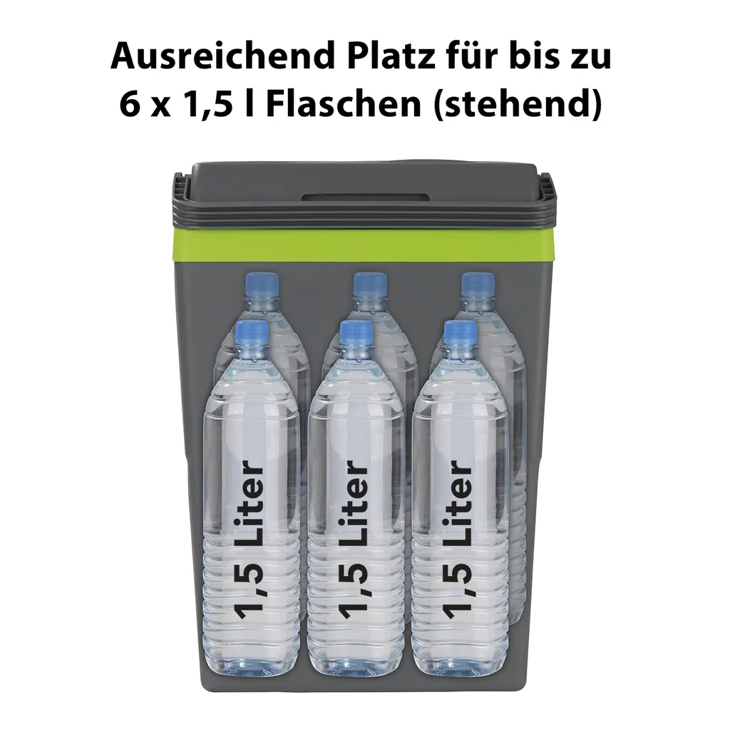 MAXXMEE Kühlbox - Wahlweise Via Netzkabel Oder KFZ-Anschluss - 22l Volumen - Grau/limegreen Kühlbox Camping Kühlschrank 22L Auto 12V 230V Thermobox Elektrisch Picknick Grau 5 MAXXMEE Kühlbox - Wahlweise Via Netzkabel Oder KFZ-Anschluss - 22l Volumen - Grau/limegreen Kühlbox Camping Kühlschrank 22L Auto 12V 230V Thermobox Elektrisch Picknick Grau – Bild 3