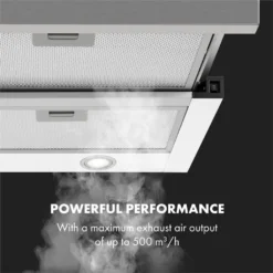 Klarstein Mariana 90 Flachschirmhaube , 90 Cm , EEK C , 500 M³/h , Umluft & Abluft , LED-Beleuchtung , Drucktasten , Unterbau-Dunstabzugshaube , Weiß -Smart Kitchen Store 36face2b117a77092f7ea05a52d20eec