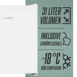 Mini Gefrierschrank 31L Klein Kompakt Leise:40db Gefrierbox Wechselbarer Türanschlag Mini Tiefkühltruhe Bis Zu -18°C,Tiefkühlschrank,perfekt Geeignet Für Büro Camping Garten Outdoor (Weiß) -Smart Kitchen Store 3896f3dde8604c089f5e7dcda91f1317