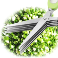 2er Set - 5 Klingen Kräuterschere Küche Aus Edelstahl | Mehrzweckschere Mit Reinigungsbürste | Universal Küchenschere Mit 5 Edelstahlklingen | Kräuterschneider | Gemüseschere Schnittlauchschere - Grün 14 2er Set - 5 Klingen Kräuterschere Küche Aus Edelstahl | Mehrzweckschere Mit Reinigungsbürste | Universal Küchenschere Mit 5 Edelstahlklingen | Kräuterschneider | Gemüseschere Schnittlauchschere - Grün -Smart Kitchen Store 398f23e0f70b02801b29d839cc6291b9