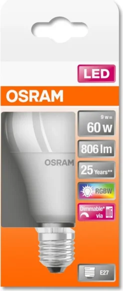 Osram LED Leuchtmittel Star Classic A 60 E27 9W Warmweiß, Weiß Matt -Smart Kitchen Store 3a002a269829387f34a88ac9c22d72d5