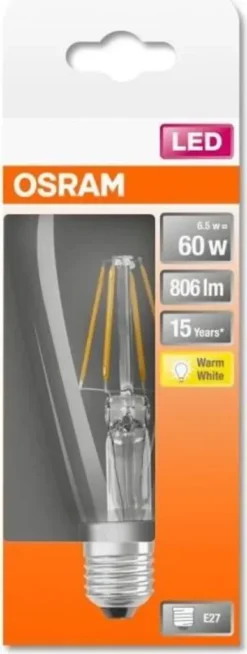 Osram LED Filament Edison Leuchtmittel 7W = 60W E27 Klar Warmweiß 2700K -Smart Kitchen Store 3a0f5825b5be26d1402adf9254e3ffbe