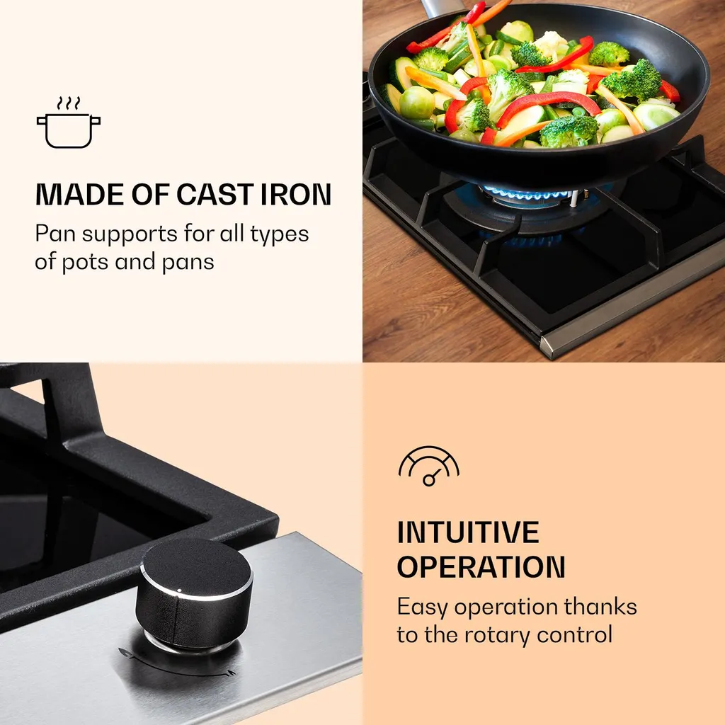 Klarstein Alchemist Gaskochfeld . Wokbrenner Aus Aluminium , Inklusive Schlauch Und Druckminderer , Elektrische Zündung , Für Flüssig- Oder Erdgas , Glaskeramik 5 Klarstein Alchemist Gaskochfeld . Wokbrenner Aus Aluminium , Inklusive Schlauch Und Druckminderer , Elektrische Zündung , Für Flüssig- Oder Erdgas , Glaskeramik – Bild 3