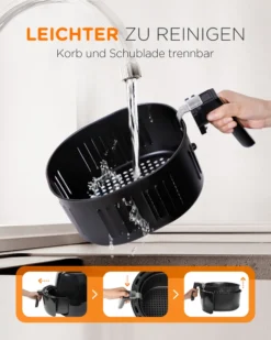 Tomons Heißluftfritteuse XXL 5,5 L Elektrofritteuse, 1800W, Airfryer Ohne Fett Und Öl, Friteuse Heißluft Mit 8 Voreinstellungen, Alarmtimer, Digitales Touch-Display, Frittierkorb Und Rezeptheft -Smart Kitchen Store 3a58bc21021869a884068bfdd25890a1