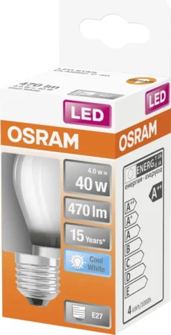 Osram LED Leuchtmittel Star P40 E27 4W Neutralweiß, Weiß Matt -Smart Kitchen Store 3aabc30c38a4983714b212ed608774c9