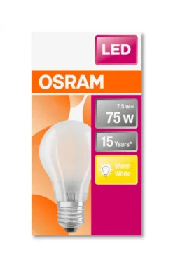 Osram LED Leuchtmittel Classic A75 E27 8W Warmweiß, Weiß Matt -Smart Kitchen Store 3b9657c25800ea664459adac1ec09e55