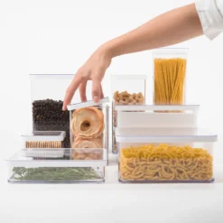 ROTHO Set Premium Dosen 5 Tlg. LOFT, Farbe:Transparent / Weiß -Smart Kitchen Store 3b9868580956015bc474f9951557879e