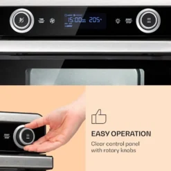 Klarstein AeroVital Jumbo 3in1 Heißluftfritteuse - 18L Heissluftfriteuse / Toaster / Dörrautomat , Airfryer Mit Touchscreen, 10 Programme, 30 Bis 230 °C, Edelstahl,inkl. 6-teiliges Zubehör -Smart Kitchen Store 3c24a055b6e32f133e5cbe4555202ad4