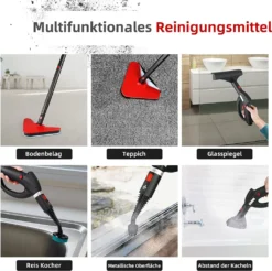 Dampfreiniger, Multifunktions-Dampfreiniger 1500W 1,5L Wassertank, 4,87m Netzkabel, Mit 18 Zubehörteilen, Geeignet Für Fußböden, Autositze, Matratzen, Küchen, Badezimmer, Fenster, Teppiche Usw -Smart Kitchen Store 3c9c7ec14a405756867e4aa005771700