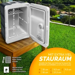 Tillvex Kühlbox Elektrisch 40L Grau Mit Rollen | Mini-Kühlschrank 230 V Und 12 V Für KFZ Auto Camping | Kühlt & Wärmt | ECO-Modus -Smart Kitchen Store 3d684523f6ff64fb5df90597f3711ba5