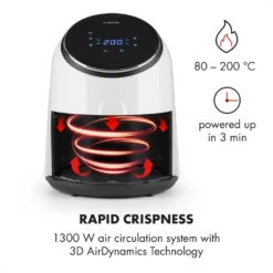 AirVital Heißluftfritteuse 1300W 2,5l CeraPlus-Antihaft Touch Weiß -Smart Kitchen Store 3dbd3303c1e0a44510aa727ed722cce6