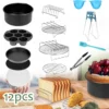 Lospitch Heißluftfritteuse Zubehör 8 Zoll 12tlg. Fritteuse Set Inkl. Brotbackkorb Pizzapfanne Silikonpfanne Grillrost Spieße Kompaktfriteusen -Smart Kitchen Store 3de40d922b064f0bf64a2fd243ff7649