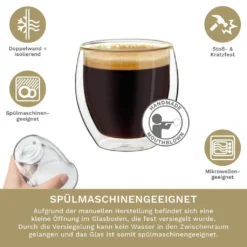 Creano Doppelwandige Espresso-Gläser, 4er-Set 100ml Thermo-Gläser Mit Schwebe-Effekt 11 Creano Doppelwandige Espresso-Gläser, 4er-Set 100ml Thermo-Gläser Mit Schwebe-Effekt -Smart Kitchen Store 3e0340b6a58bcf25308e4877bac67977