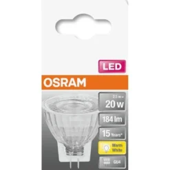 Osram LED Leuchtmittel MR11 Glas Reflektor 2,5W = 20W GU4 Warmweiß 2700K Flood 36° -Smart Kitchen Store 3e2403eda4bae2466eccc2b9320b8082