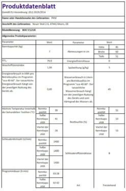 PKM Waschmaschine Waschautomat Frontlader Vollwaschautomat 7kg WA7-E1214I -Smart Kitchen Store 3e522654dc7ab11bd2f49d05716f33cc