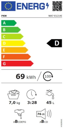 PKM Waschmaschine Waschautomat Frontlader Vollwaschautomat 7kg WA7-E1214I -Smart Kitchen Store 3f794d5a767f8a236451316a0e264079