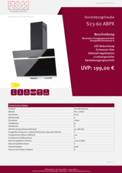 PKM Dunstabzugshaube Kopffreihaube Wandhaube Wandesse S23-60 ABPX Schwarz 60 Cm -Smart Kitchen Store 42cb3f46ff5acf108cc65f95f7846a06