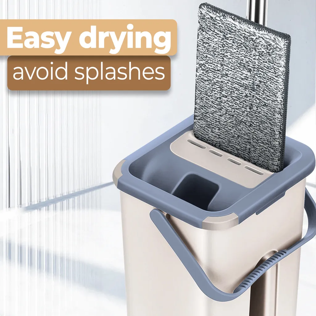 Bodenwischer Set Mit Eimer Und Profi Wischmopp Wischmop Teleskopstiel Flach Mopp Mop Clean Mikrofaser XL Wischbezug Alle Arten Von Böden Retoo 4 Bodenwischer Set Mit Eimer Und Profi Wischmopp Wischmop Teleskopstiel Flach Mopp Mop Clean Mikrofaser XL Wischbezug Alle Arten Von Böden Retoo – Bild 2