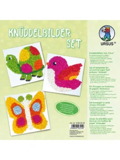URSUS Spielwaren Knüddelbilder Tiere Papier-Bastelsets Basteln & Kreativitätsspielzeug Spielzeugknaller