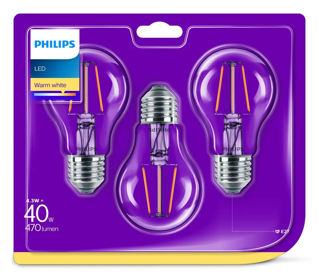 Philips Philips LEDclassic Lampe Ersetzt 40W, E27, Standardform, Warmweiß (2700 Kelvin) 4 Philips Philips LEDclassic Lampe Ersetzt 40W, E27, Standardform, Warmweiß (2700 Kelvin) – Bild 2