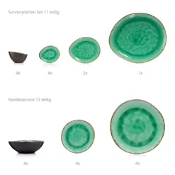 Sänger SÄNGER Steingut Geschirrset Palm Beach, Tafelservice & Servierplatten Set 23 Teilig Für 4 Personen -Smart Kitchen Store 4531c550eed8df3447ed0c0452dcd413