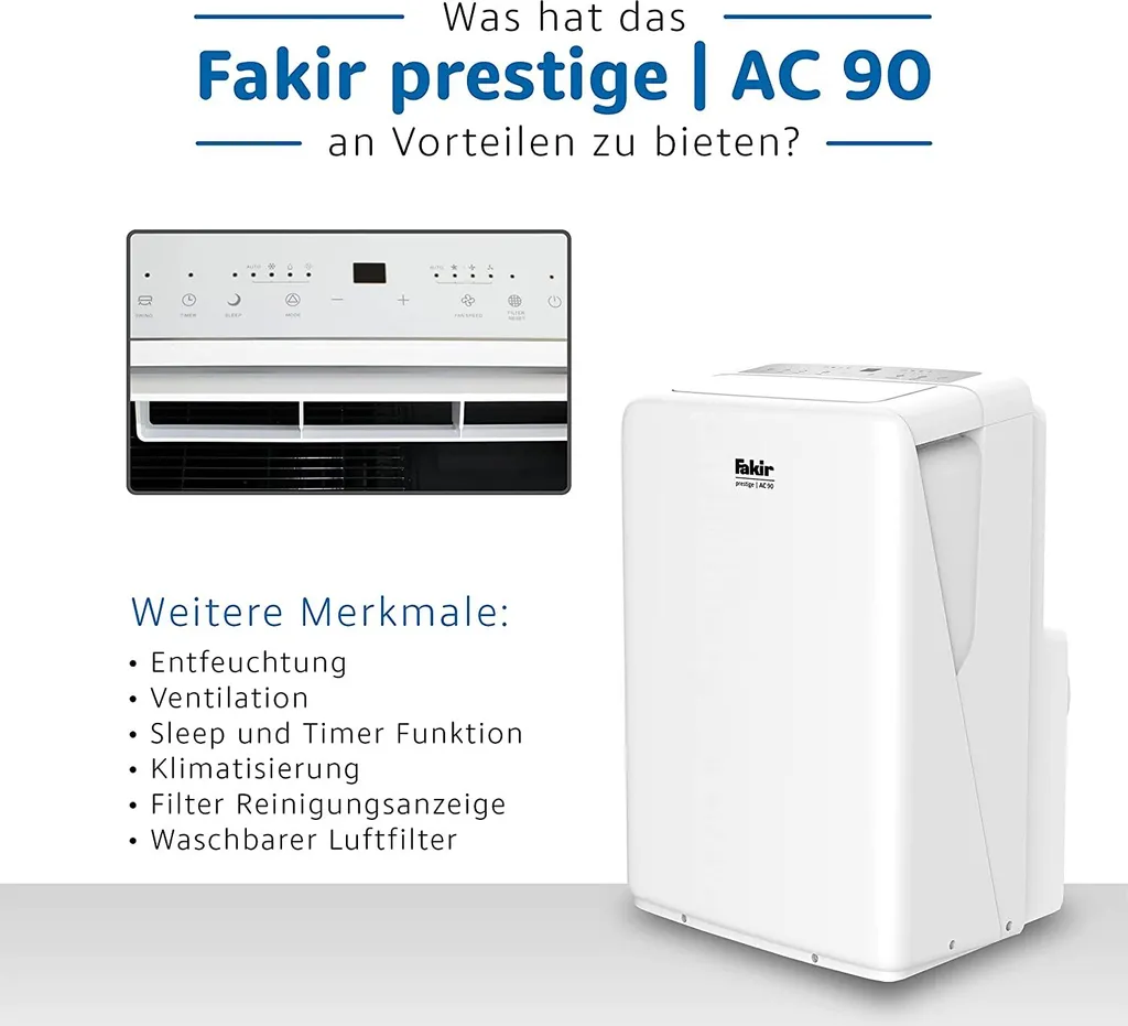 Fakir AC90 Klimagerät, Max. Raumgröße: 85 M³, 9.000 BTU/h 7 Fakir AC90 Klimagerät, Max. Raumgröße: 85 M³, 9.000 BTU/h – Bild 5