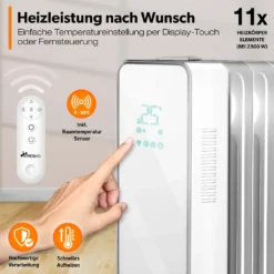 TRESKO® Ölradiator Weiß 2500W Elektroheizung Radiator Öl Heizkörper Heizung Timer 12 TRESKO® Ölradiator Weiß 2500W Elektroheizung Radiator Öl Heizkörper Heizung Timer -Smart Kitchen Store 480a5d32d45abc8f9546d0339853bece