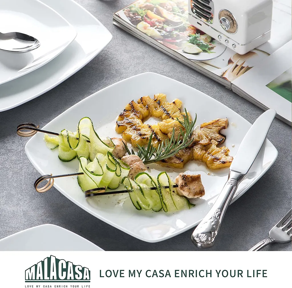 MALACASA, Serie Julia, 36 Tlg. Set Porzellan Geschirrset Tafelservice Mit Kuchenteller, Flachteller Und Suppenteller Für 12 Personen 6 MALACASA, Serie Julia, 36 Tlg. Set Porzellan Geschirrset Tafelservice Mit Kuchenteller, Flachteller Und Suppenteller Für 12 Personen – Bild 4