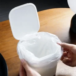 Mini Desktop Mülleimer Mit Deckel Clamshell Papierkorb Lagereimer Abfalleimer Weiß -Smart Kitchen Store 48d7432c2e046588437d3824cecbc909