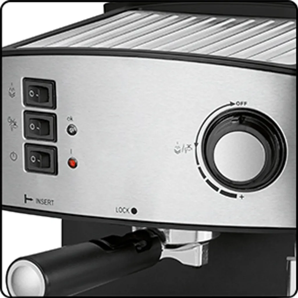 Clatronic ES 3643 Espresso- Und Cappuccino-Automat, 15 Bar Pumpdruck, Tassenvorwärmfunktion, Mit Aufschäum- Und Heißwasserfunktion 9 Clatronic ES 3643 Espresso- Und Cappuccino-Automat, 15 Bar Pumpdruck, Tassenvorwärmfunktion, Mit Aufschäum- Und Heißwasserfunktion – Bild 7