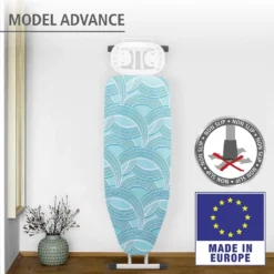 WENKO Bügelbrett Advance, Dampfbügelgeeignet, Höhenverstellbar 73-95 Cm, 120 X 42 Cm Bügelfläche, Bügeltisch Mit 8 Mm Polsterung | Inkl. 2er Set Reinigungsschwämme Gratis -Smart Kitchen Store 4a7cf9d1310183efded4769717b030ca