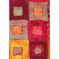 Décopatch-Papier 807 Quadrate Groß Rot/lila/gold, 30 X 40 Cm