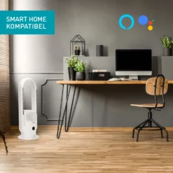 Djive ARC Heater 3in1 Rotorloser Heizlüfter, Ventilator & Luftreiniger, HEPA 14 Filter & UVC Gegen 99,995% Der Viren, Staub & Pollen, App Steuerung, Alexa, Google Home, Mit Heizfunktion, Schlafzimmer, Clean White -Smart Kitchen Store 4add3c4c30afe54c3acbb62b99e46d72