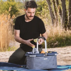 Anndora Einkaufskorb -blau- Weiß AHOI Streifen - Blau-Weiß -Smart Kitchen Store 4b2b52cbecef77cdf21a335af312d005