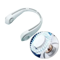 Flexibler Halsventilator, Leiser Blattloser Sportventilator, USB Drehbarer Nackenkühler Zum Aufhängen Für Outdoor Sportarten, Weiß -Smart Kitchen Store 4c088a4a3bdc17636589588acfd1e1ec
