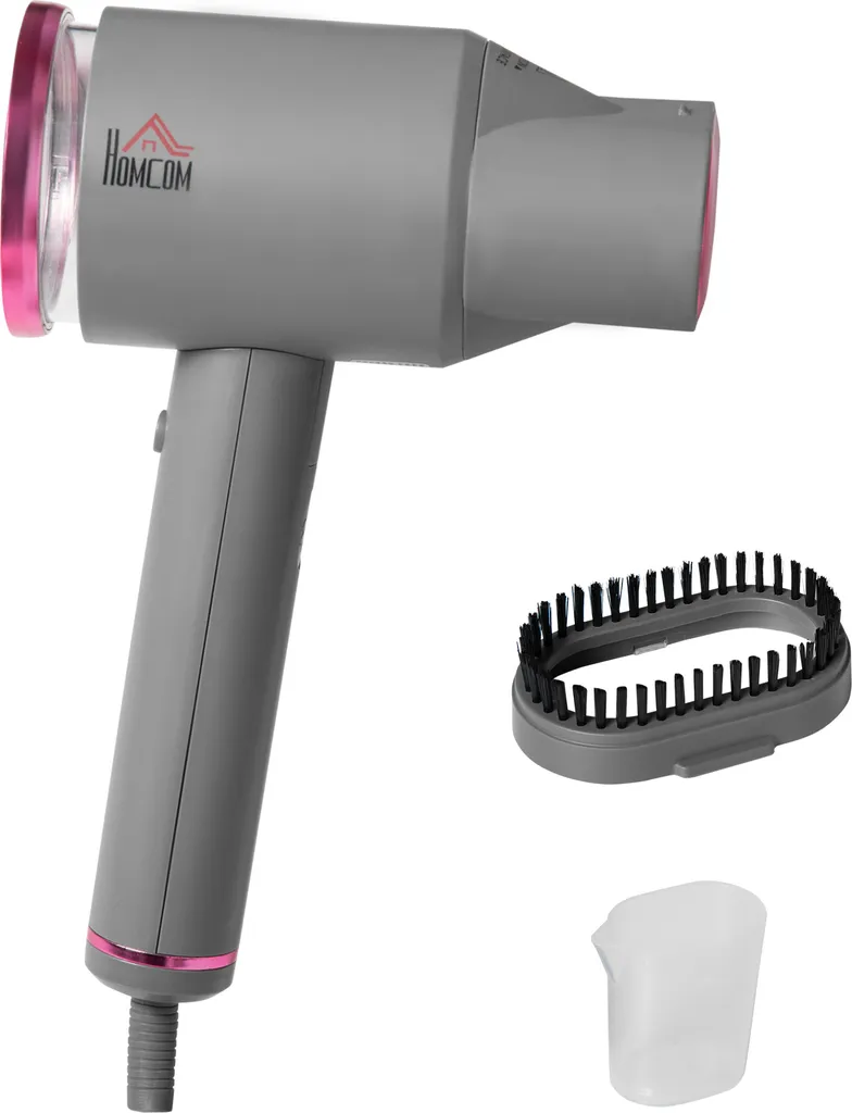 HOMCOM Dampfglätter Dampfbürste Faltbar Kleidung Hemden Dampfbügeleisen Mit 160 Ml Wassertank 1520 W Schnelles Aufheizen Aluminium Kunststoff Grau+Rosa 27,5 X 18,2 X 9 Cm 5 HOMCOM Dampfglätter Dampfbürste Faltbar Kleidung Hemden Dampfbügeleisen Mit 160 Ml Wassertank 1520 W Schnelles Aufheizen Aluminium Kunststoff Grau+Rosa 27,5 X 18,2 X 9 Cm – Bild 3