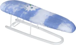 WENKO 1451018100, Ärmelbügelbrett, Baumwolle, Polyester, Trocken- & Dampfbügeleisen, Blau, Weiß, Bild, Blau, Weiß